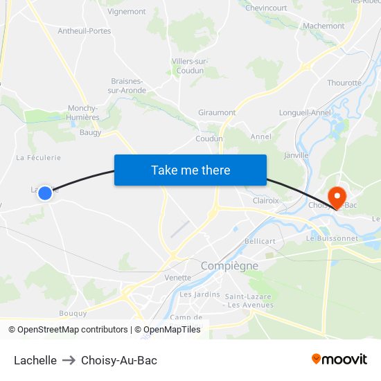 Lachelle to Choisy-Au-Bac map