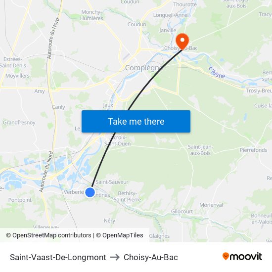 Saint-Vaast-De-Longmont to Choisy-Au-Bac map