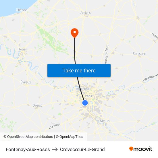 Fontenay-Aux-Roses to Crèvecœur-Le-Grand map