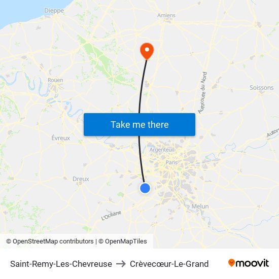 Saint-Remy-Les-Chevreuse to Crèvecœur-Le-Grand map