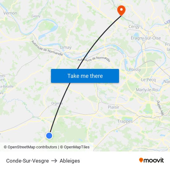 Conde-Sur-Vesgre to Ableiges map