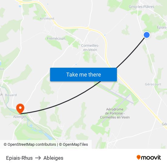 Epiais-Rhus to Ableiges map