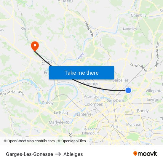 Garges-Les-Gonesse to Ableiges map