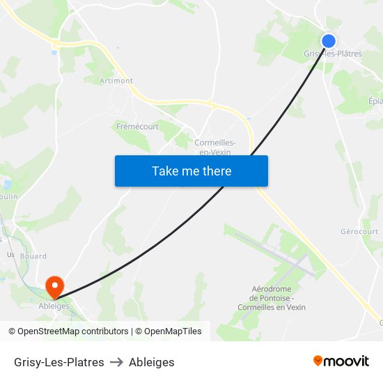 Grisy-Les-Platres to Ableiges map