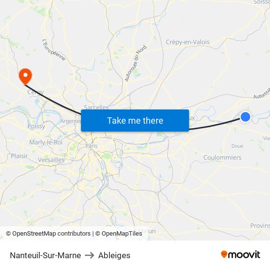 Nanteuil-Sur-Marne to Ableiges map