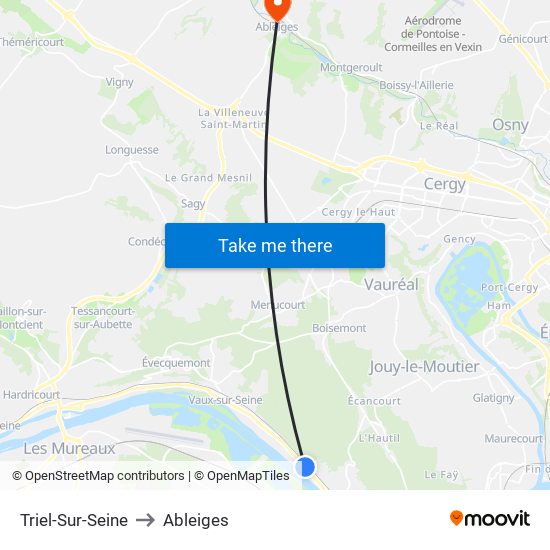 Triel-Sur-Seine to Ableiges map