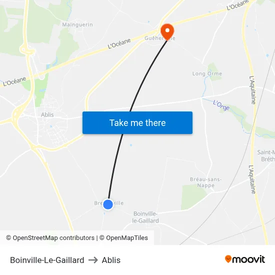 Boinville-Le-Gaillard to Ablis map