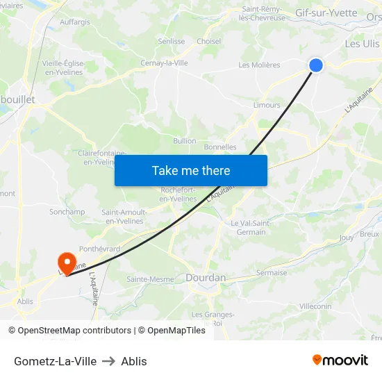 Gometz-La-Ville to Ablis map
