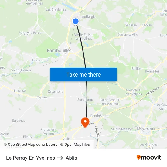 Le Perray-En-Yvelines to Ablis map