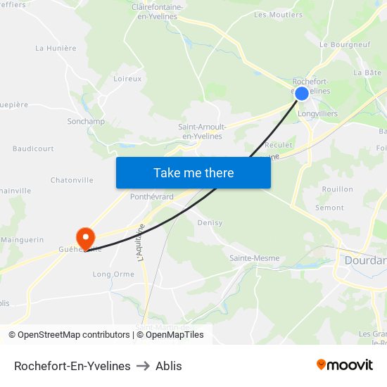 Rochefort-En-Yvelines to Ablis map