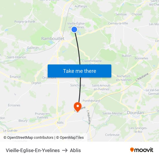 Vieille-Eglise-En-Yvelines to Ablis map