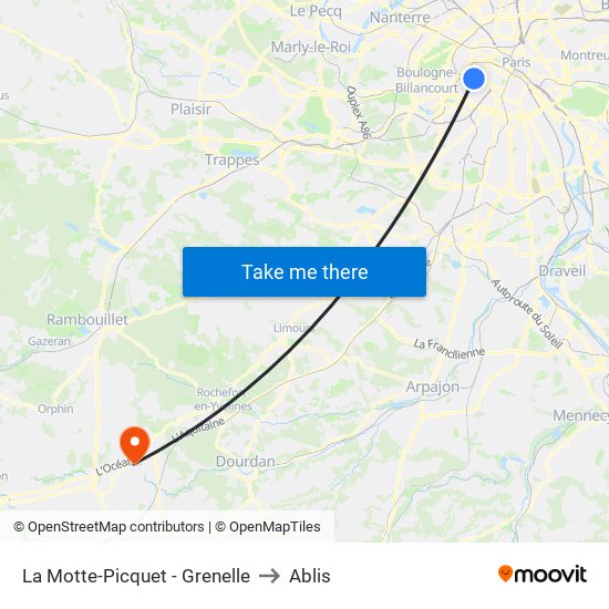 La Motte-Picquet - Grenelle to Ablis map