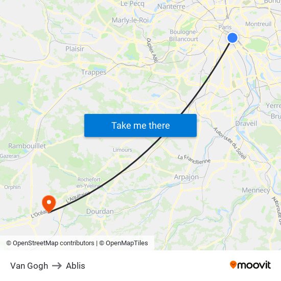 Van Gogh to Ablis map