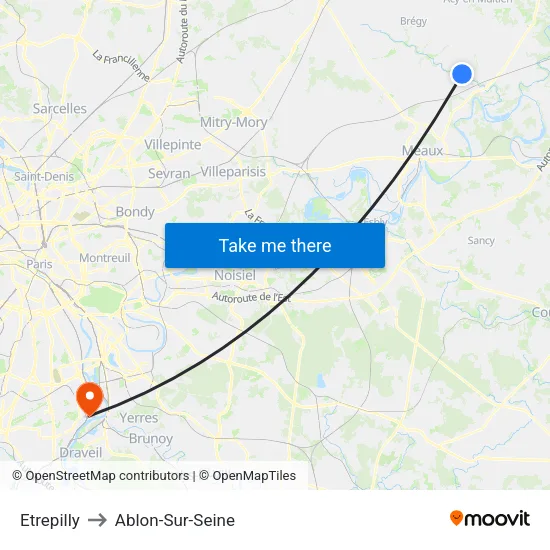 Etrepilly to Ablon-Sur-Seine map