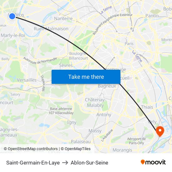Saint-Germain-En-Laye to Ablon-Sur-Seine map