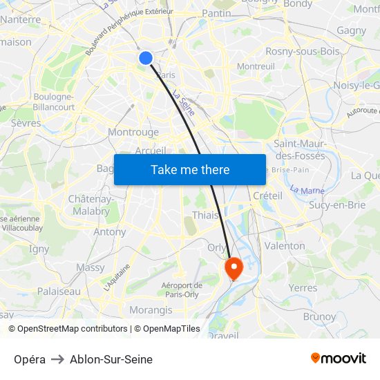 Opéra to Ablon-Sur-Seine map
