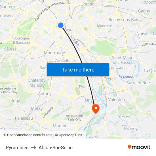 Pyramides to Ablon-Sur-Seine map