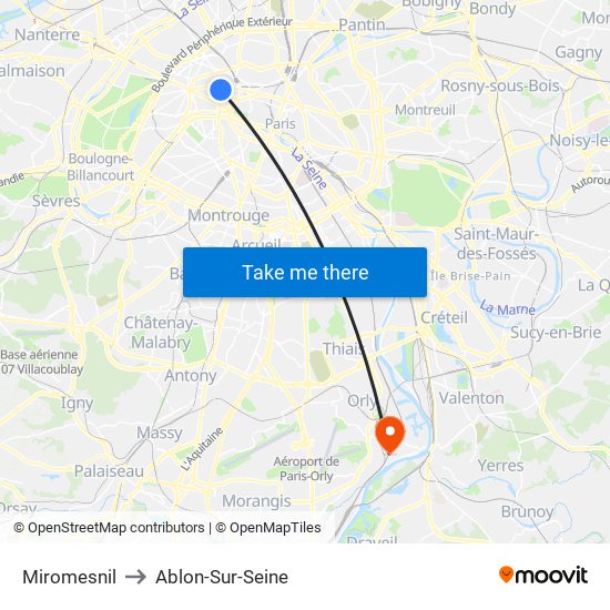 Miromesnil to Ablon-Sur-Seine map