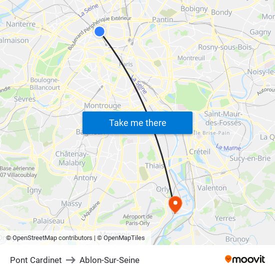Pont Cardinet to Ablon-Sur-Seine map