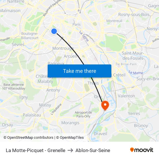 La Motte-Picquet - Grenelle to Ablon-Sur-Seine map