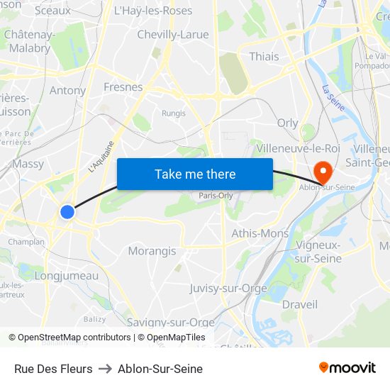 Rue Des Fleurs to Ablon-Sur-Seine map