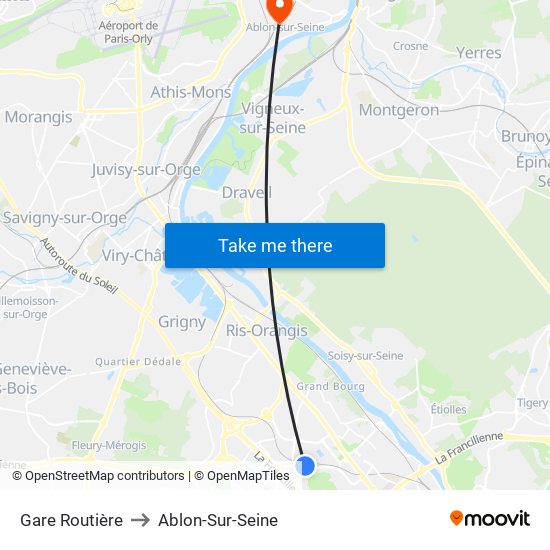 Gare Routière to Ablon-Sur-Seine map