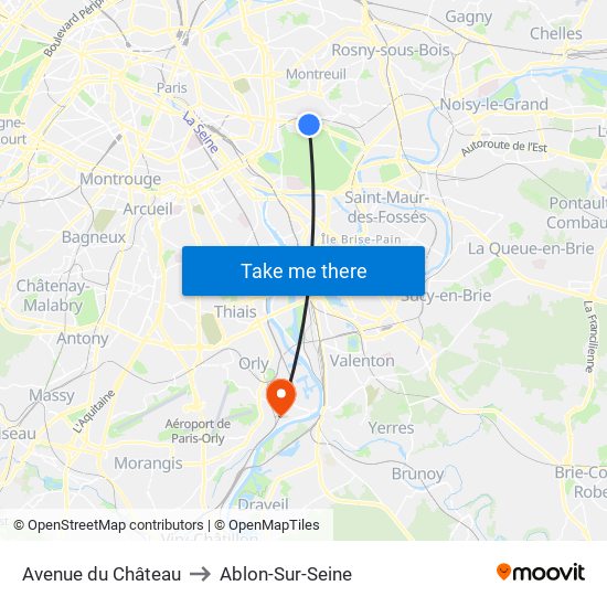 Avenue du Château to Ablon-Sur-Seine map