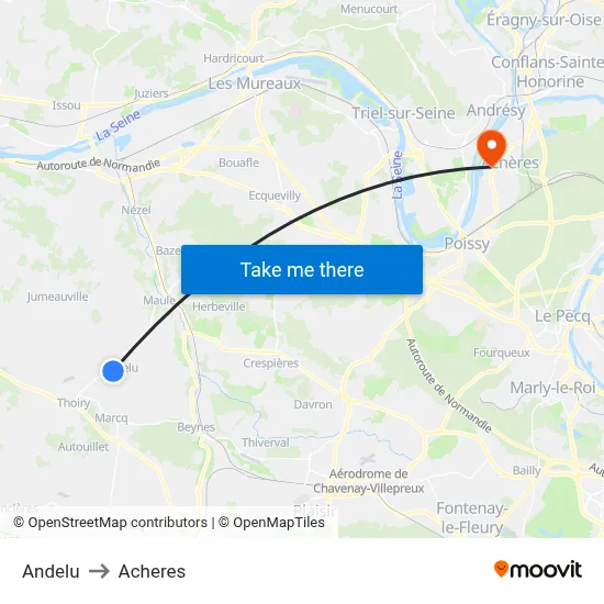 Andelu to Acheres map