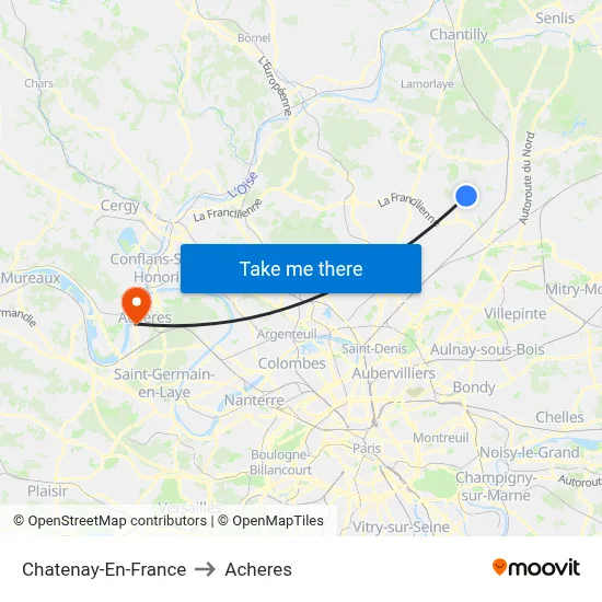 Chatenay-En-France to Acheres map