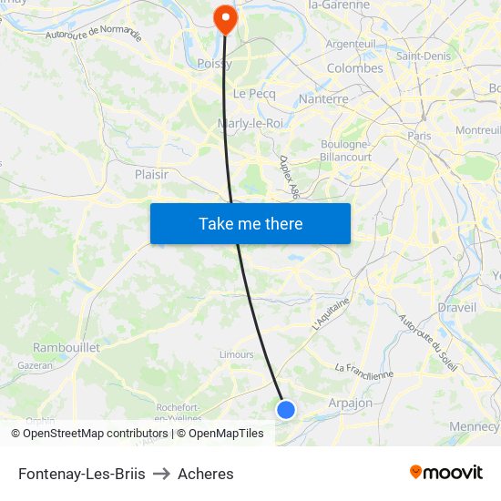 Fontenay-Les-Briis to Acheres map