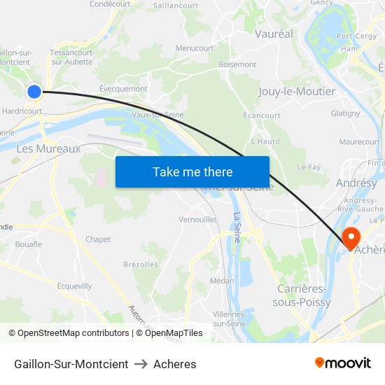 Gaillon-Sur-Montcient to Acheres map