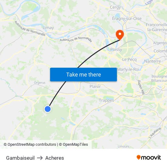 Gambaiseuil to Acheres map