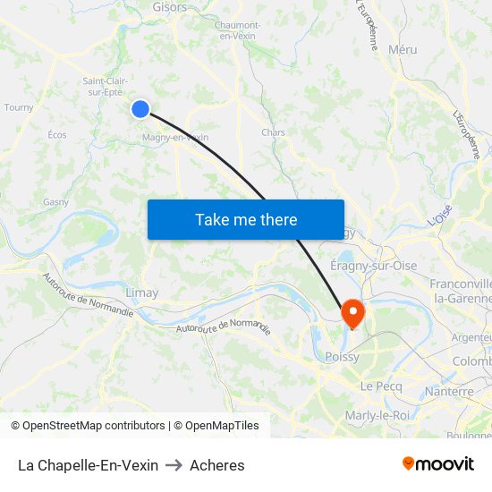 La Chapelle-En-Vexin to Acheres map