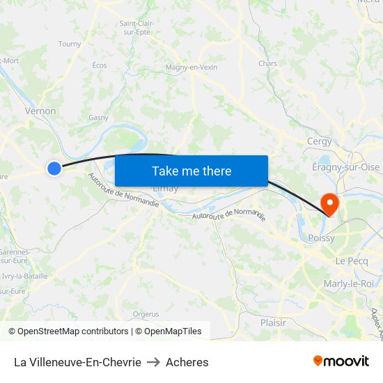 La Villeneuve-En-Chevrie to Acheres map