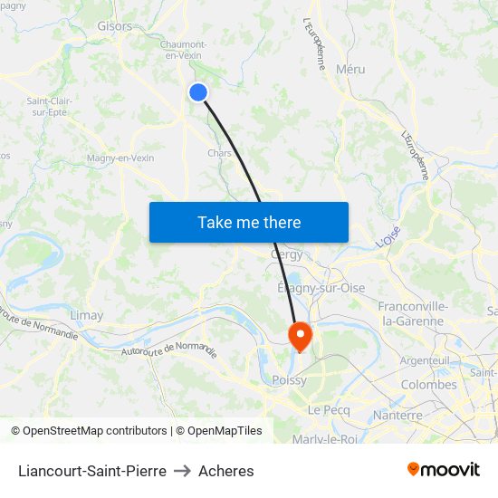 Liancourt-Saint-Pierre to Acheres map