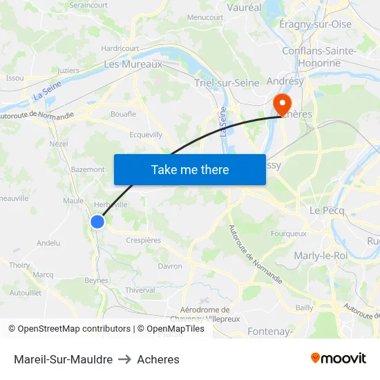 Mareil-Sur-Mauldre to Acheres map