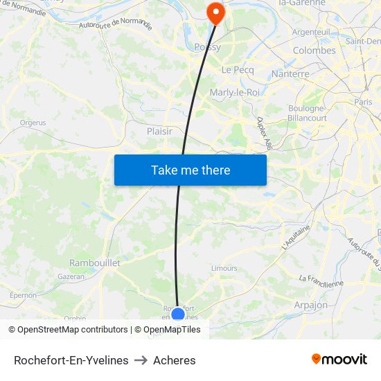 Rochefort-En-Yvelines to Acheres map