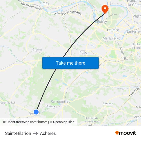 Saint-Hilarion to Acheres map