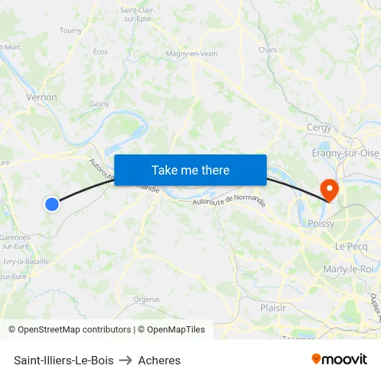 Saint-Illiers-Le-Bois to Acheres map