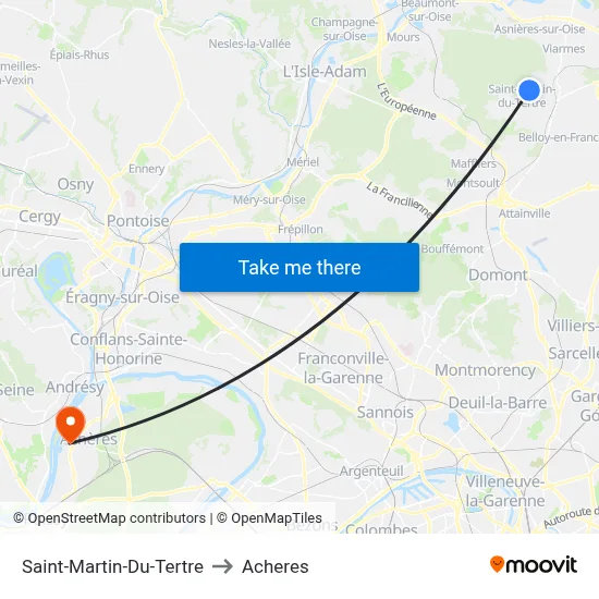 Saint-Martin-Du-Tertre to Acheres map