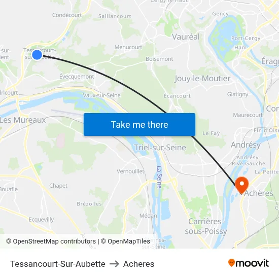 Tessancourt-Sur-Aubette to Acheres map