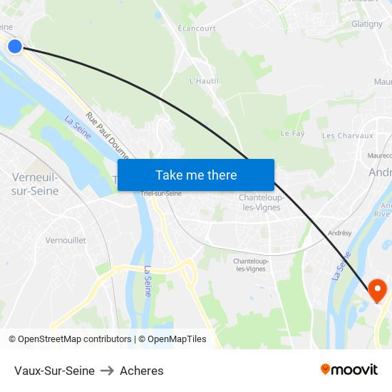 Vaux-Sur-Seine to Acheres map