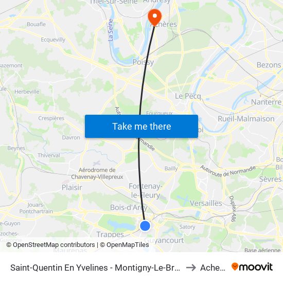 Saint-Quentin En Yvelines - Montigny-Le-Bretonneux to Acheres map