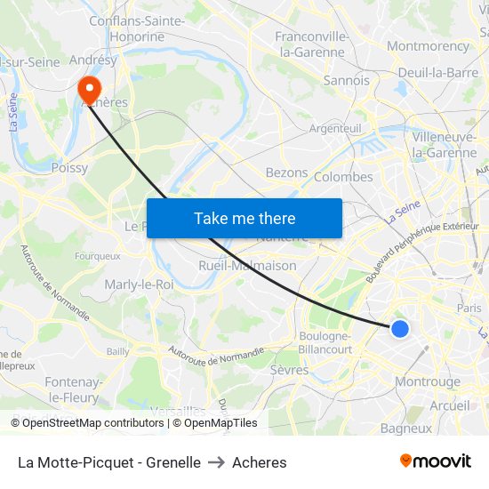 La Motte-Picquet - Grenelle to Acheres map