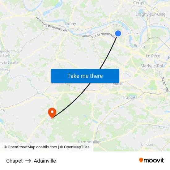Chapet to Adainville map