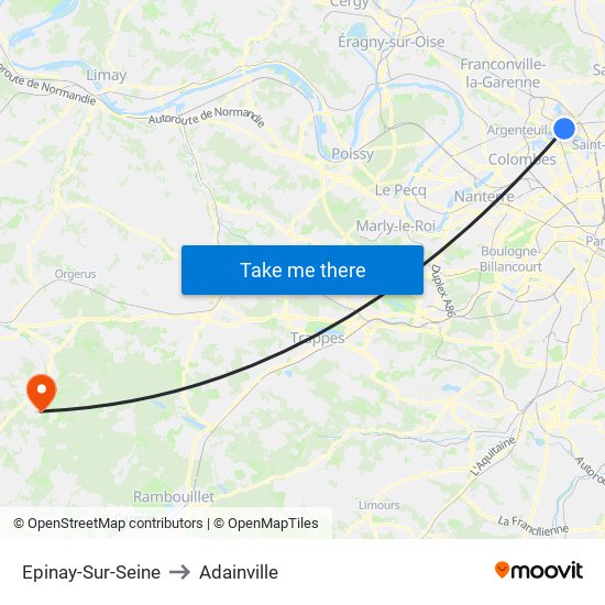 Epinay-Sur-Seine to Adainville map