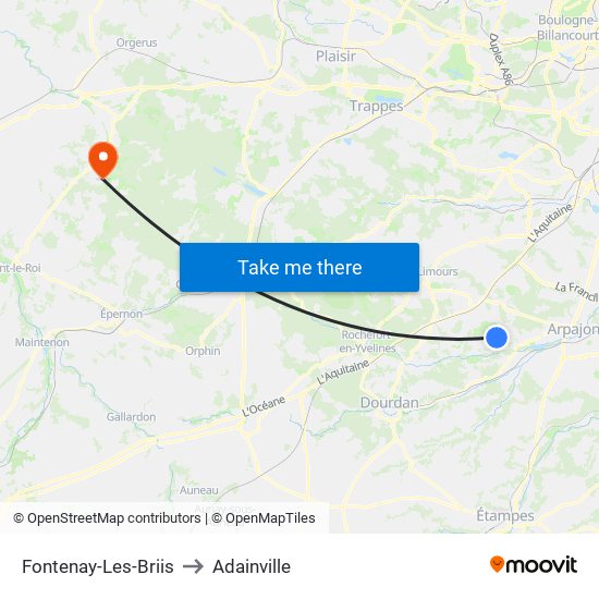 Fontenay-Les-Briis to Adainville map