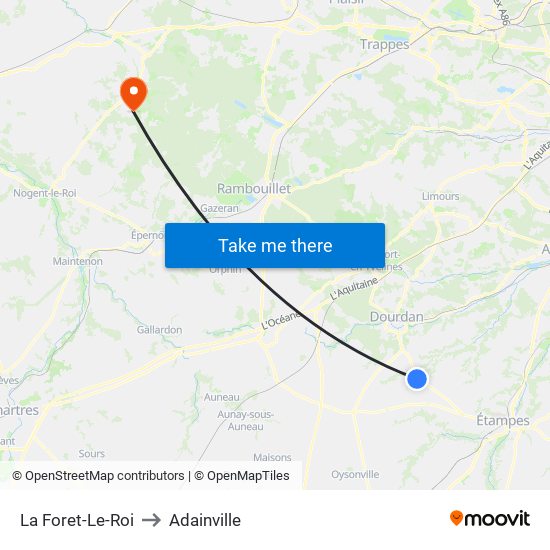 La Foret-Le-Roi to Adainville map