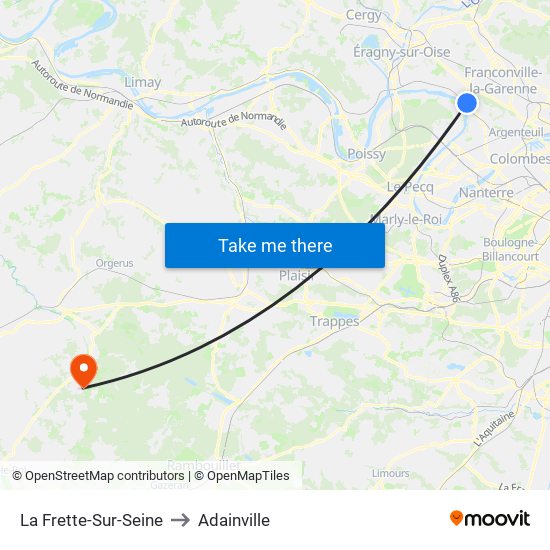La Frette-Sur-Seine to Adainville map