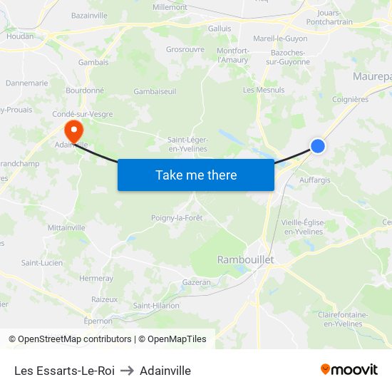 Les Essarts-Le-Roi to Adainville map